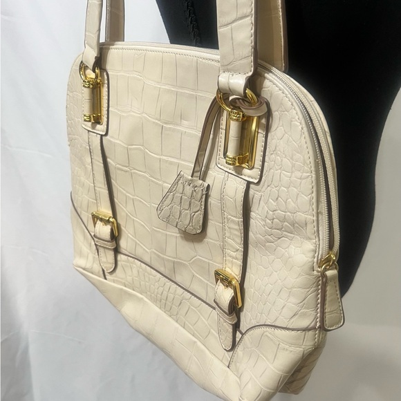 Ruby Rd. Cream Croc-Embossed Shoulder Bag - Picture 2 of 6